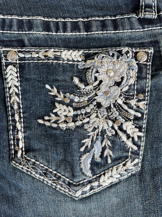 EB61613 GRACE IN LA Floral Jewel Jean
