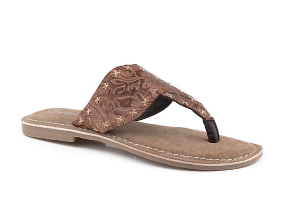 09-021-0607-3233 Roper Wms Juliet Brown Floral Leather