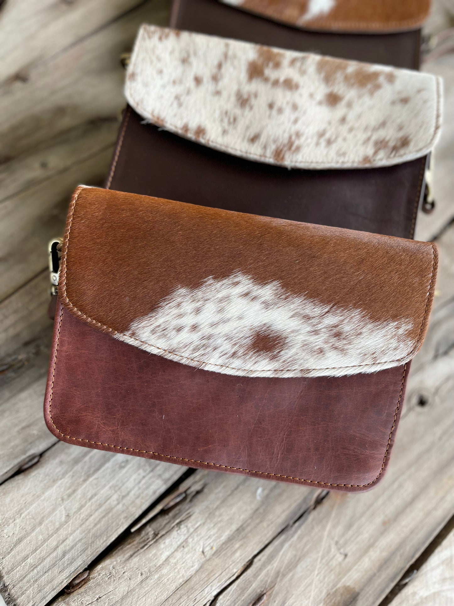 AE575 Ingrid hide leather crossbody Brown