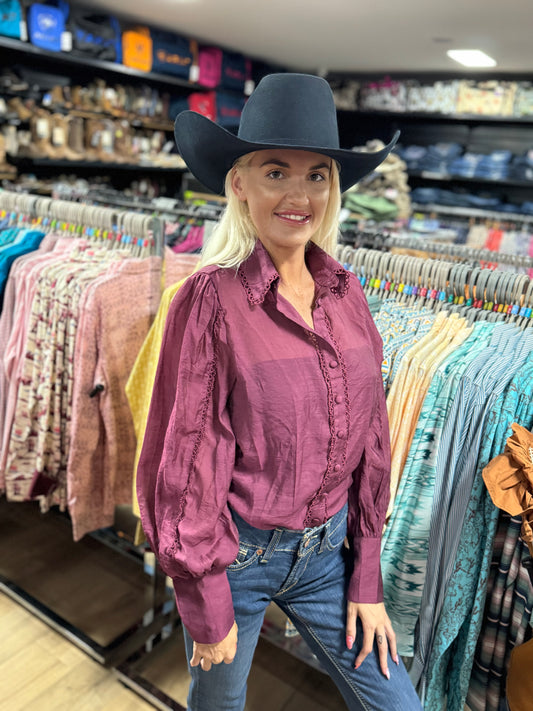 36731WINE Wren Blouse Wine