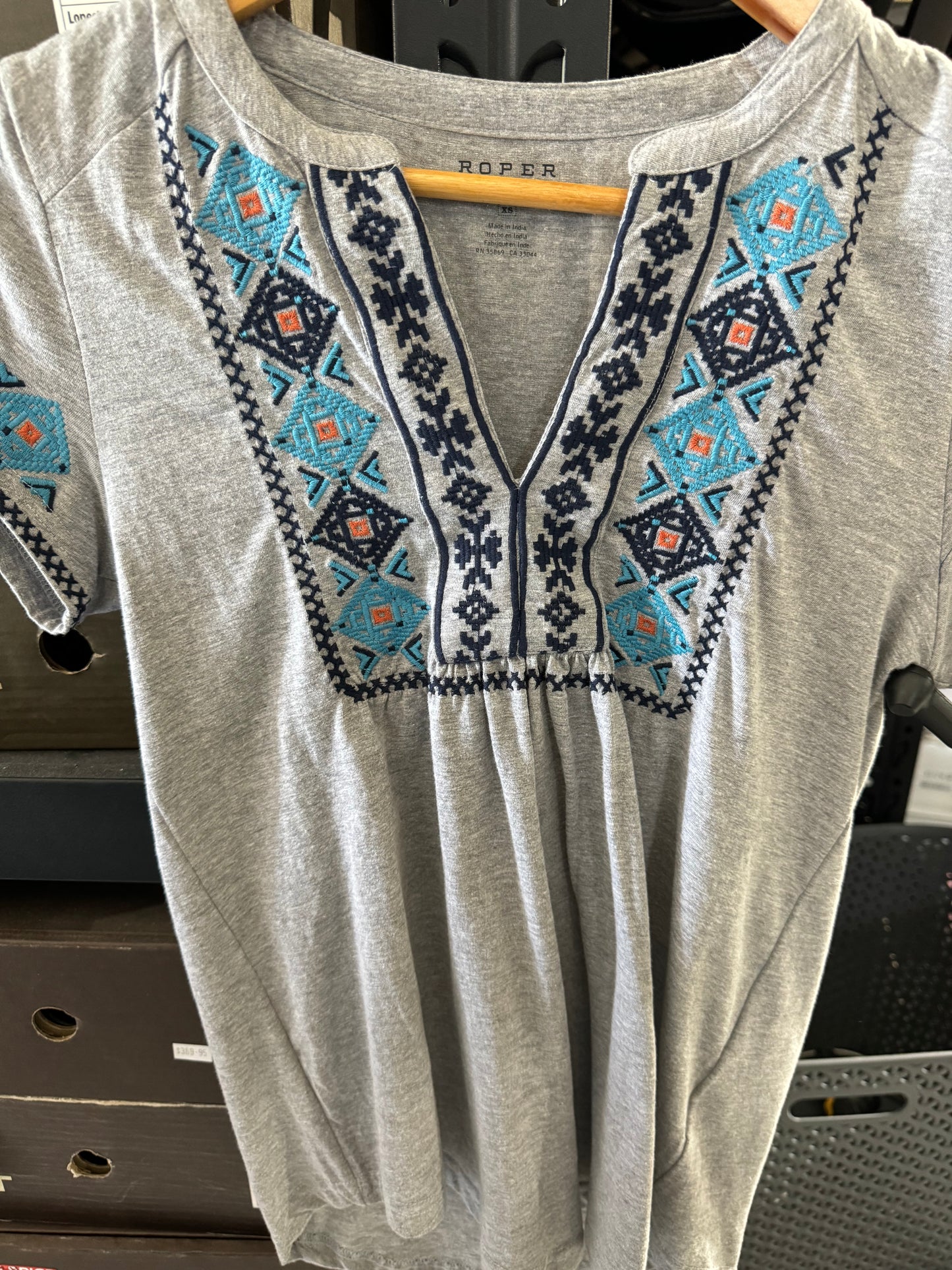 03-039-0513-5023 Roper Women's Collection SS Embroidered Tee