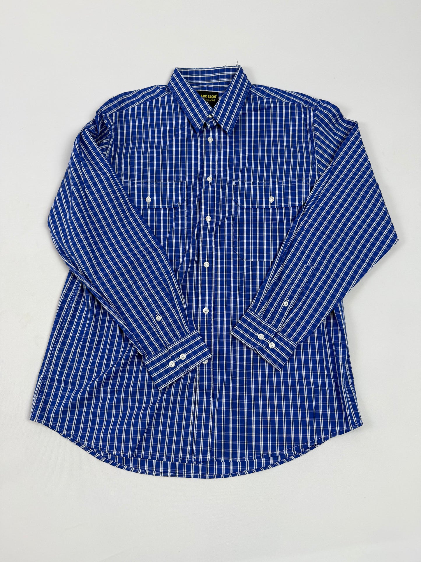 HCP1102204 Hard Slog Men's Alex LS Shirt Cobalt/White Shirt