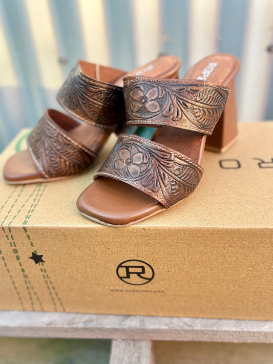 09-021-0946-3716 Roper Women's Stella Leather Tan tooled