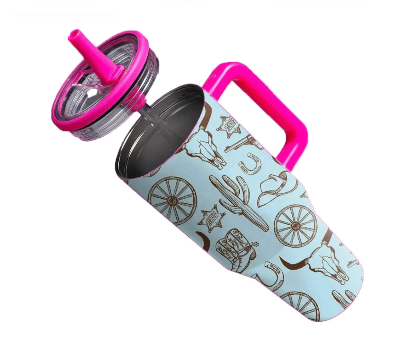 USTUMB43 Western Boho Tumbler Turquoise