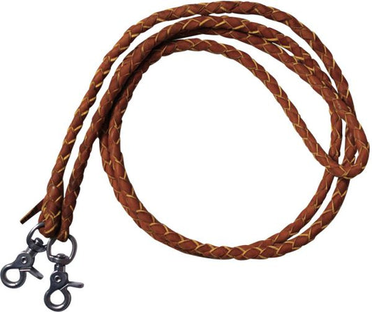 142468 (5835) USA Leather Braided Roping Reins 7FT