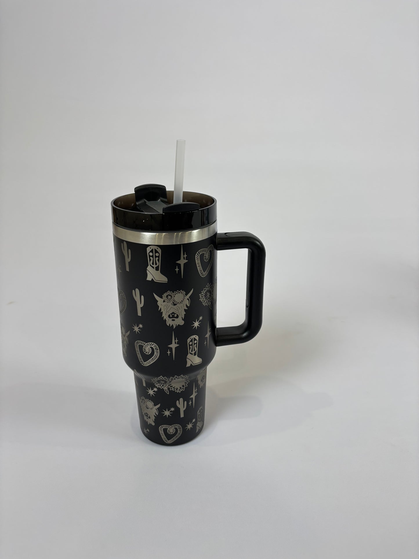 18777 Tumbler Hot Double Wall 40oz H2.0 Stainless Steel Cow Head Black