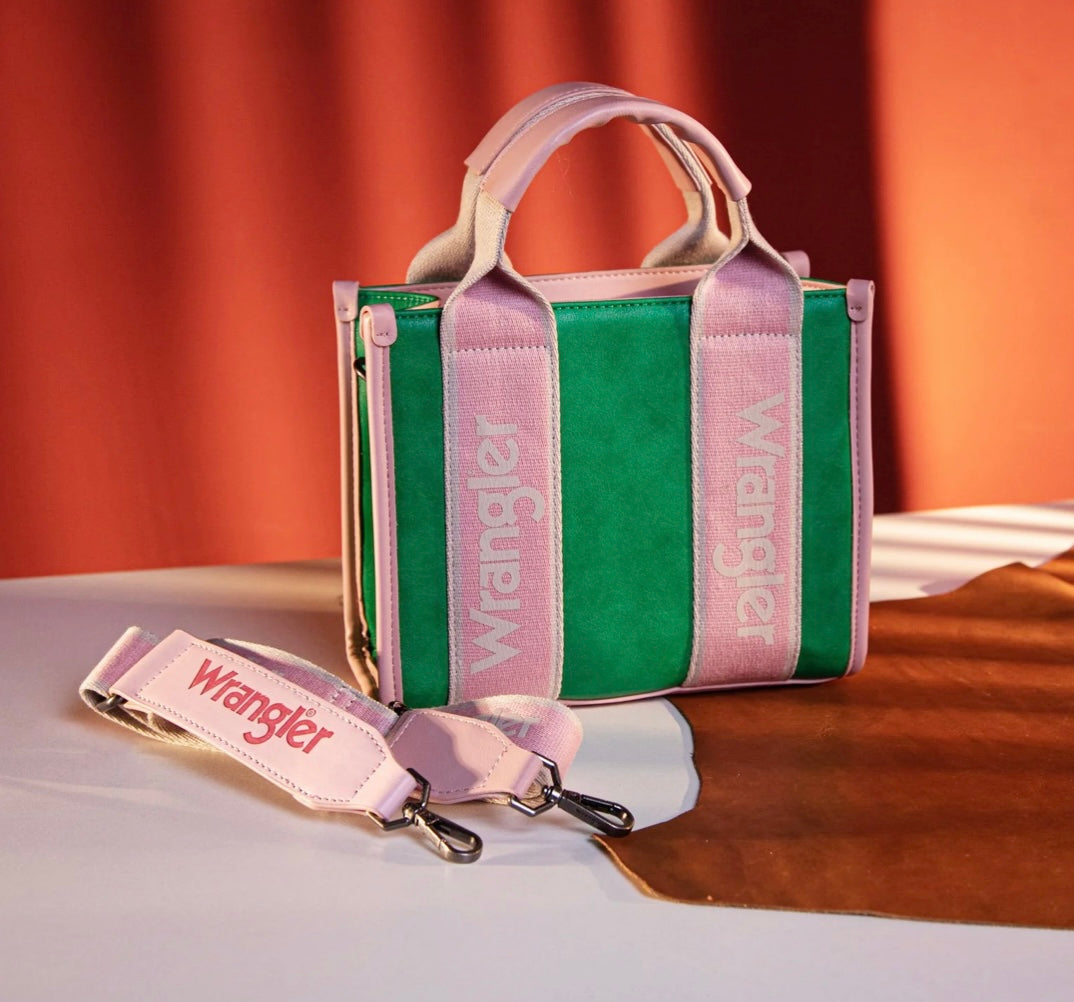 WG2202-292 Wrangler Color Block Small Tote/Crossbody - Green