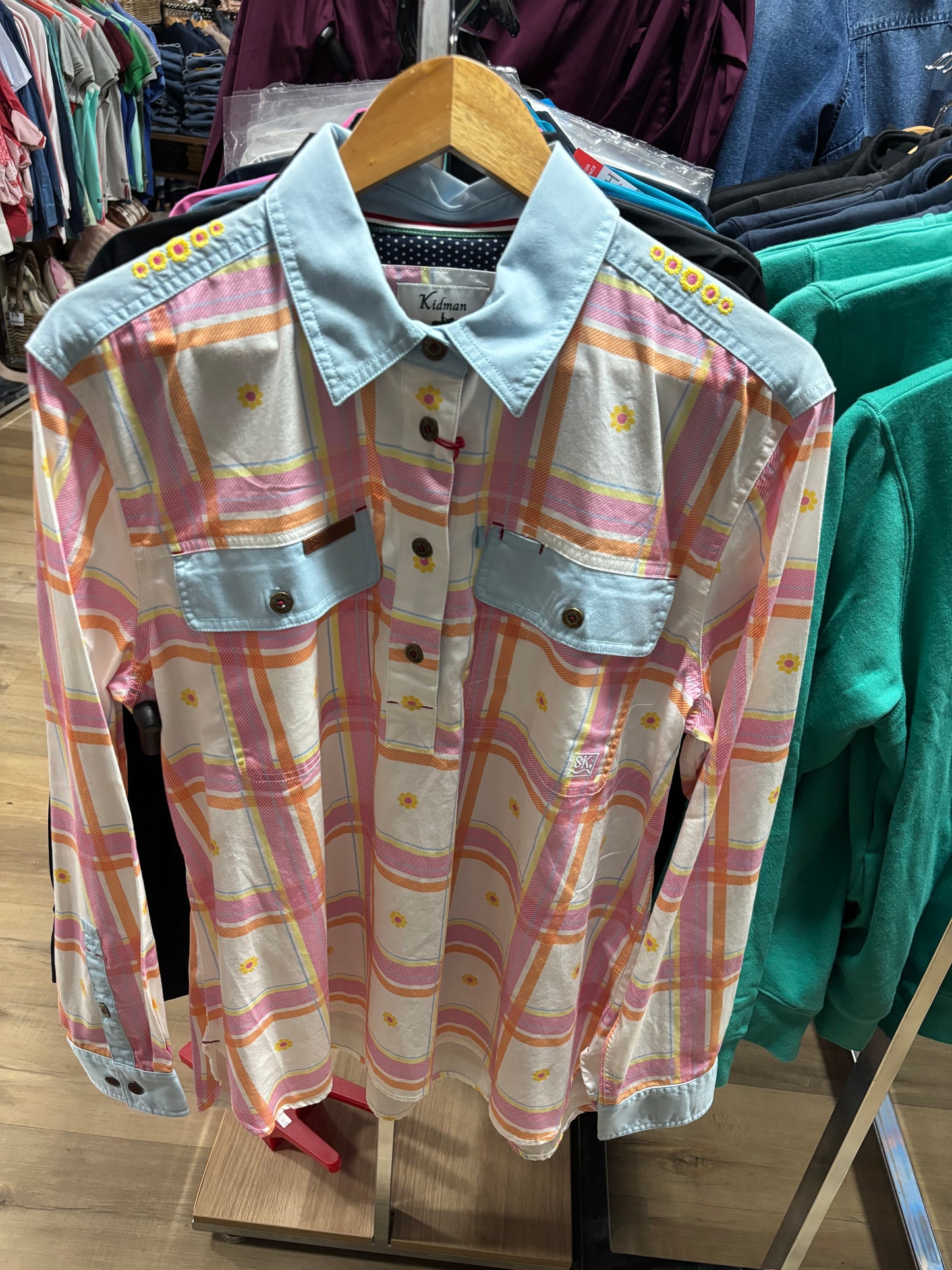 1SHW00029 S.Kidman Women's Spencer 1/2 Button Workshirt Pale Pink