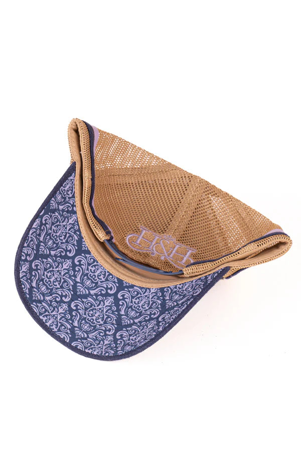 H2233 Hitchley & Harrow Trucker Cap Navy, Camel & Lilac
