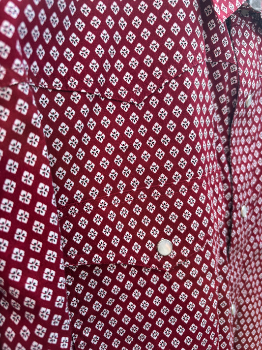 3-01-225-773 Roper Men's LS Shirt- Red & White