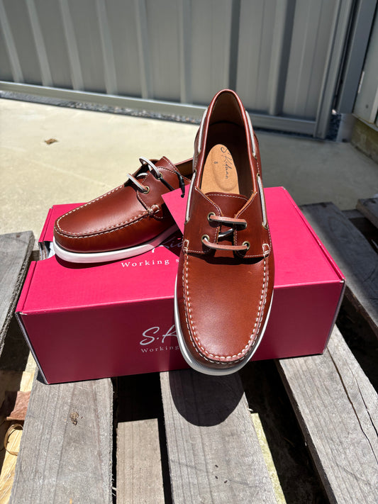 K0039 S.Kidman Men's Portsea Boat Shoe Saddle Tan