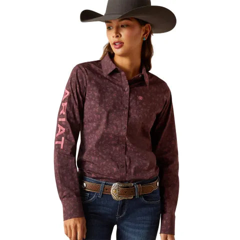 10047226 Ariat Women's Real team Kirby Stretch LS Shirt