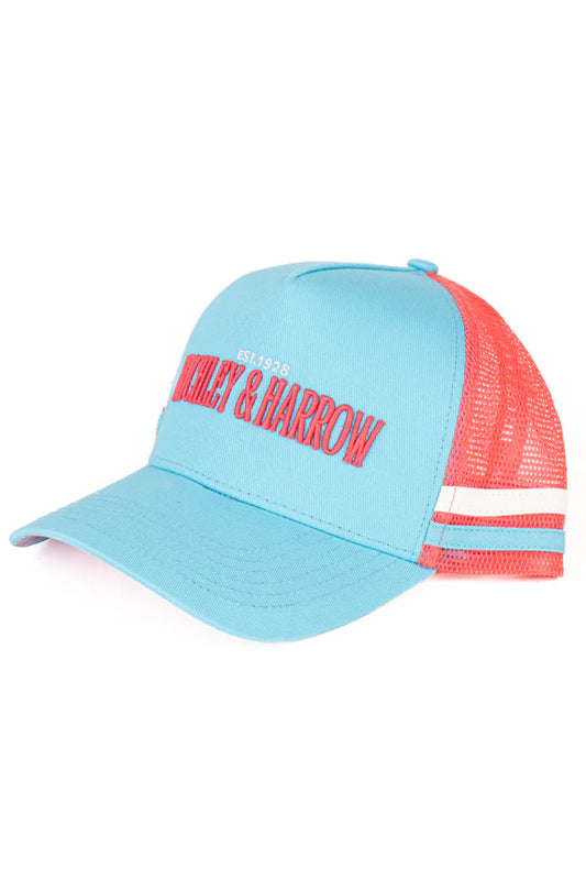 H2232 Hitchley & Harrow Trucker Cap Aqua and Watermelon