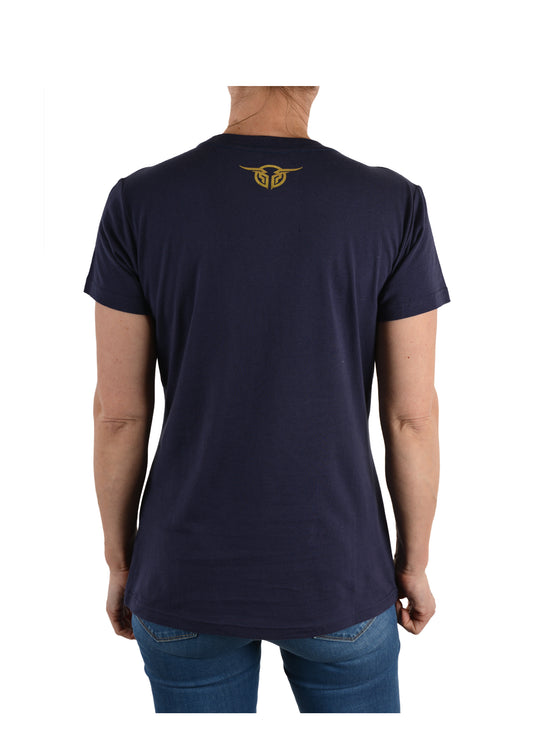 B1S2503092 Bullzye Women's Navy Tee