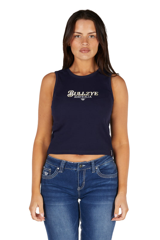 B5S2513465 Bullzye Women's Anita Crop Rib Tank