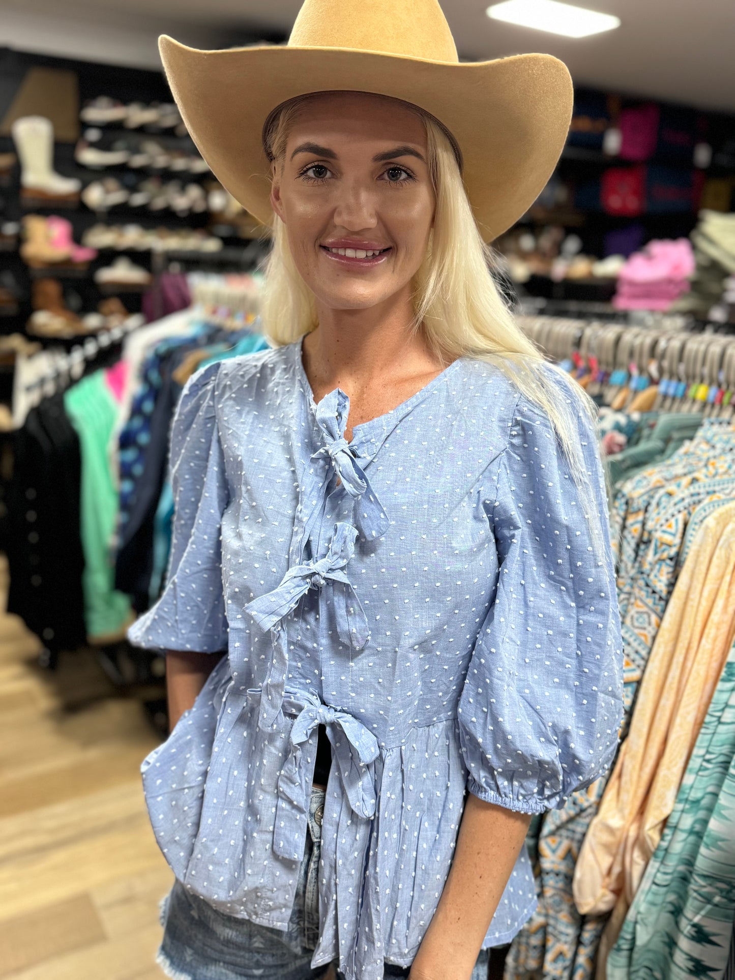 36050 Floyd Tie Blouse Spot