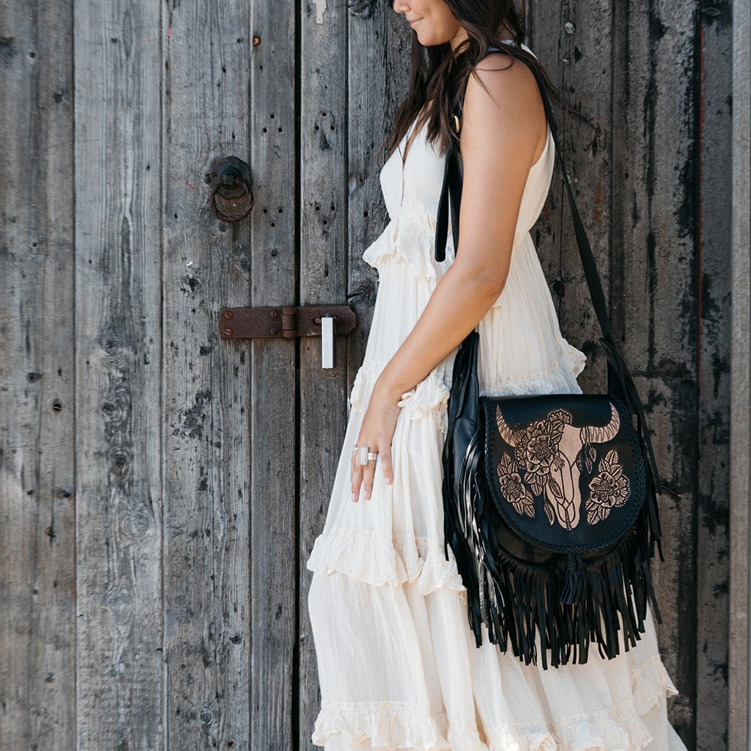13416 Buffalo Leather Crossbody Black
