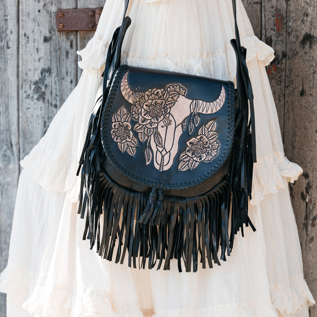 13416 Buffalo Leather Crossbody Black