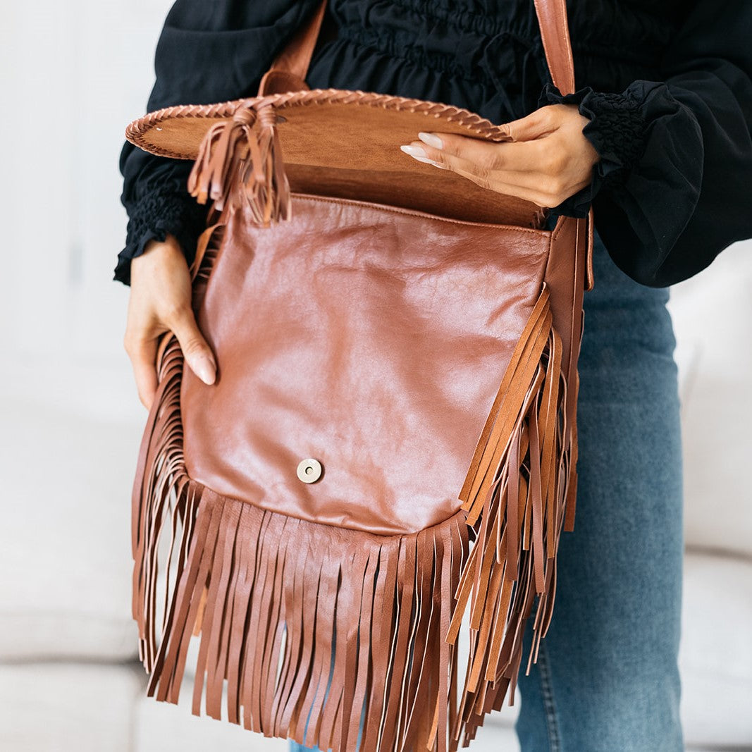 13415 Buffalo Leather Crossbody - Vintage Brown