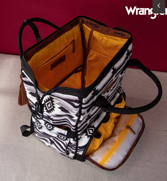 WG2204-9110 Wrangler Aztec Printed Callie Backpack - Black