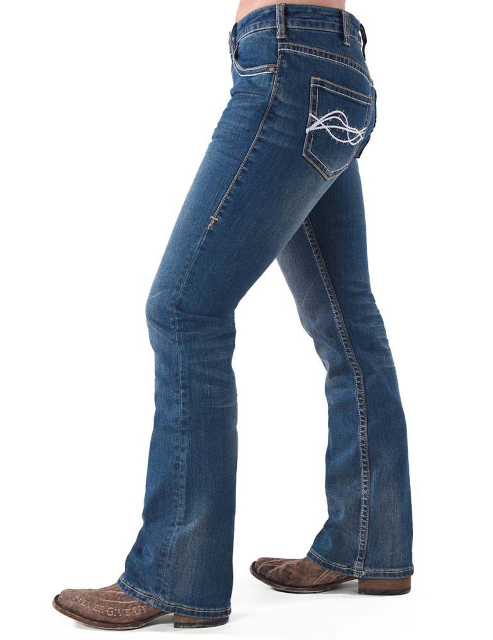 C01-DFMIH0-BLU Cowgirl Tuff Women's "Don't Fence In" Jean's XL Long