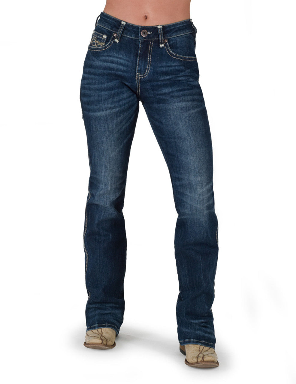 C01-JEPICB-MWH Cowgirl Tuff Women's Epic Jean's Regular Leg