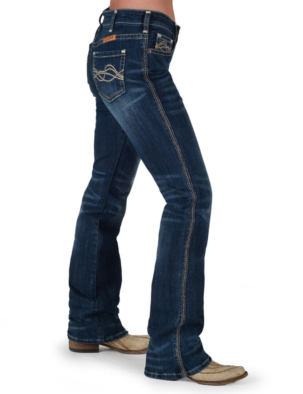 C01-JEPICB-MWH Cowgirl Tuff Women's Epic Jean's Regular Leg