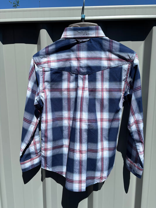03-030-0378-5007 Roper Boy's Plaid LS Shirt