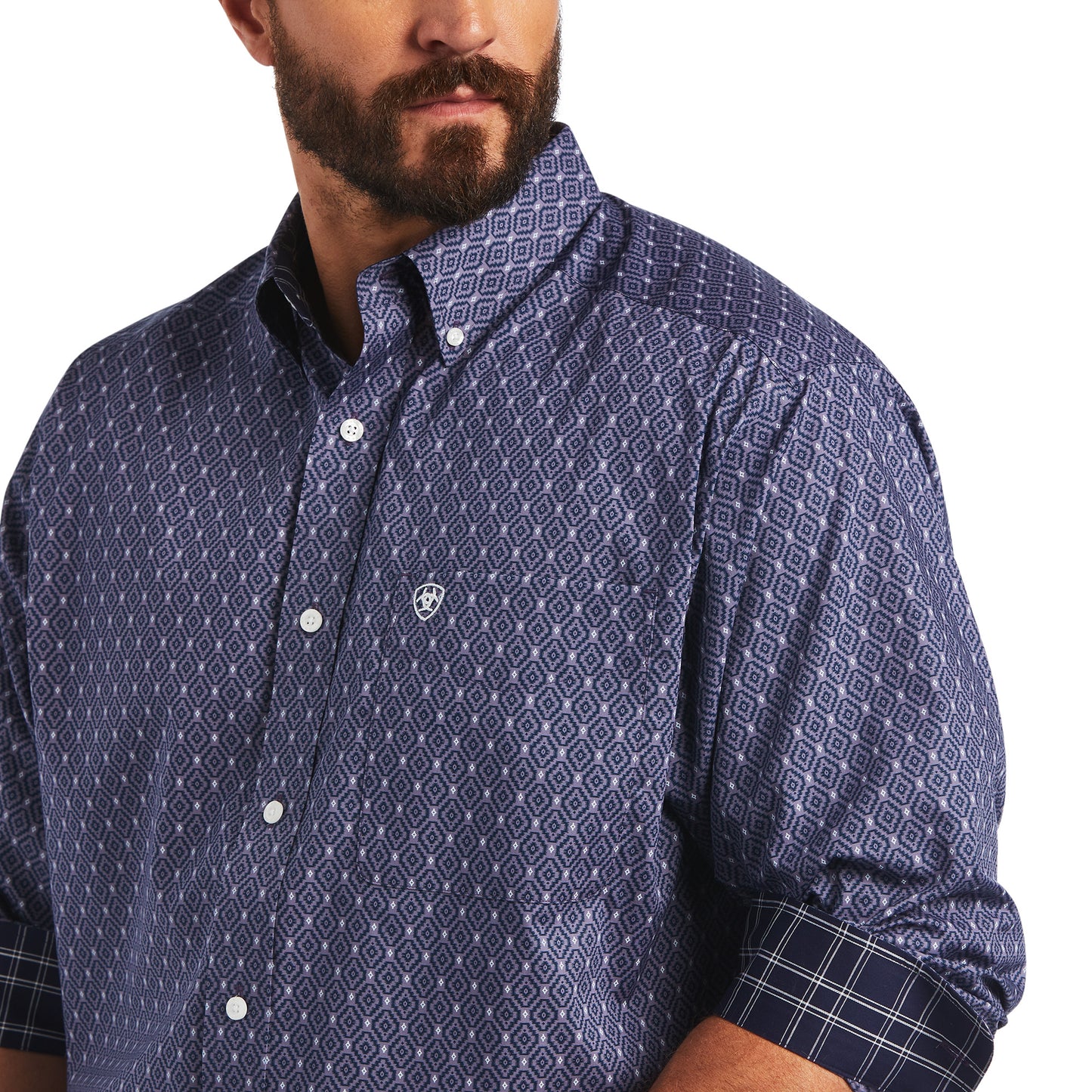 10036941 Ariat Men's WF Ludvig Classic LS Shirt Faded Navy