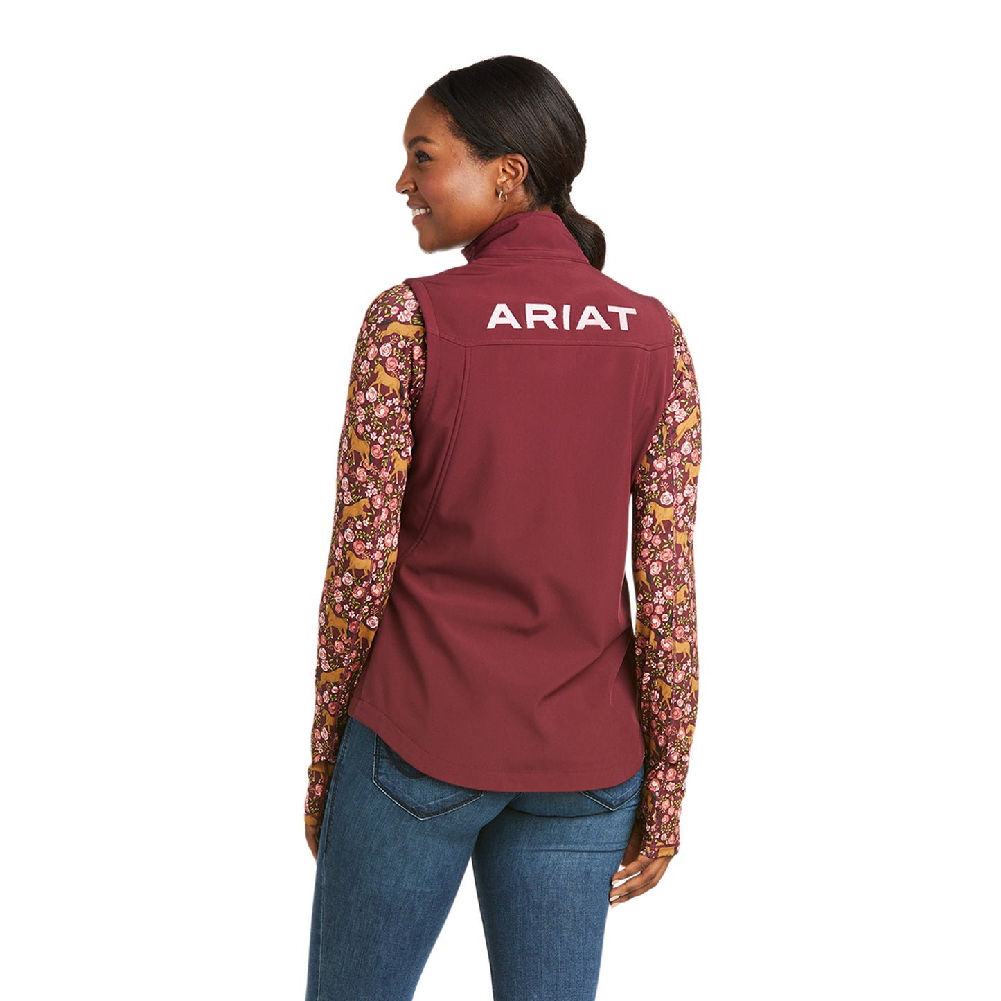 10037401 Ariat Women's Windsor Wine Softshell Vest