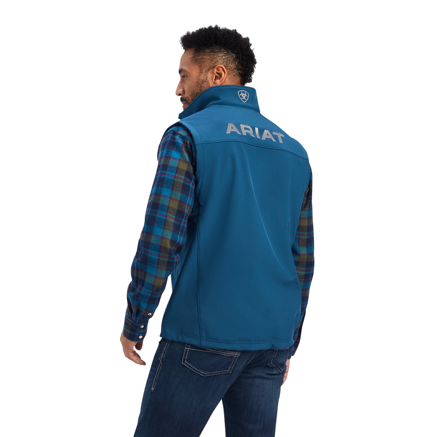 10041622 Ariat Men's Logo 2.0 Softshell Vest-MAJOLICA BLUE