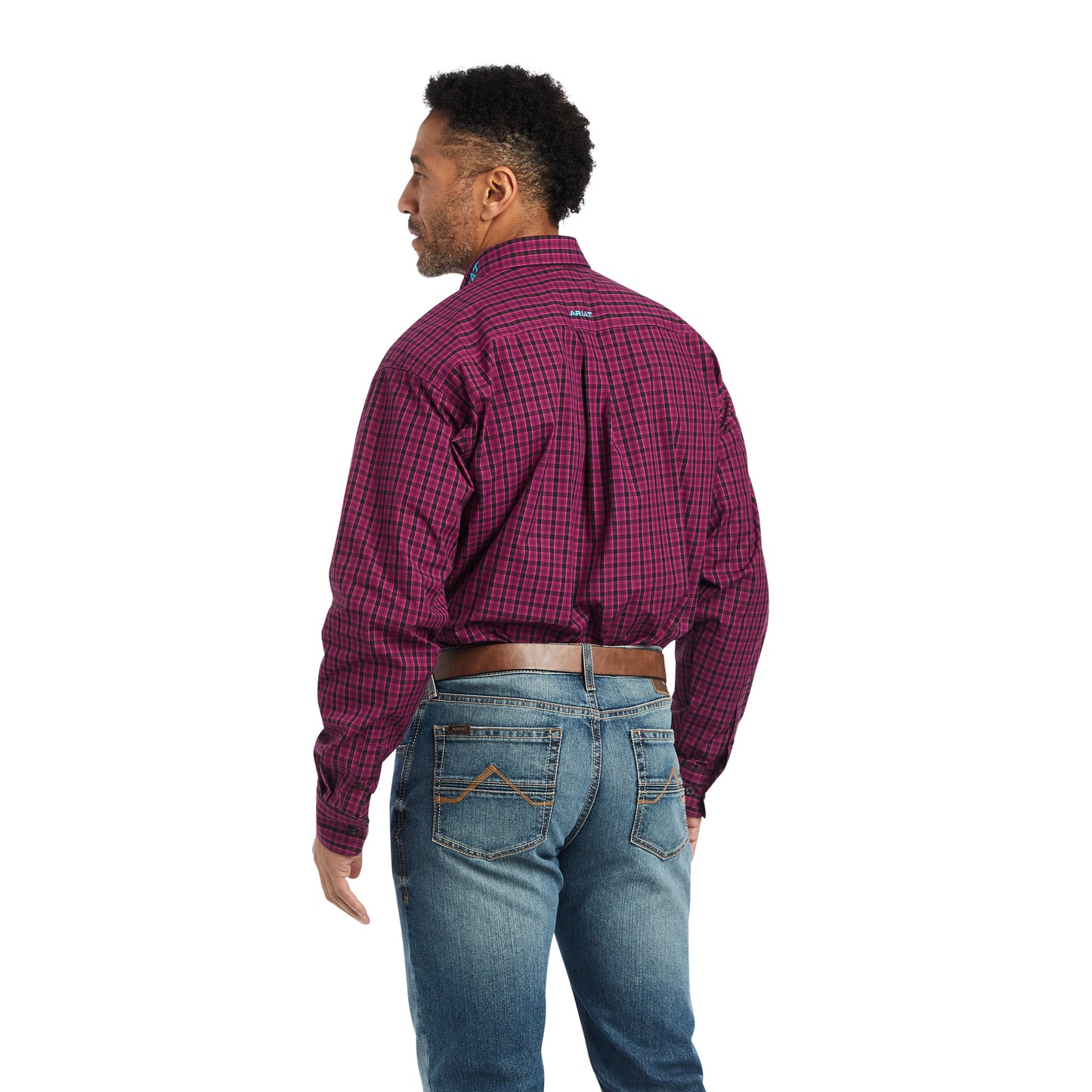 10042355 Ariat Mns Pro Series Team Cooper Classic LS Shirt Beet Red