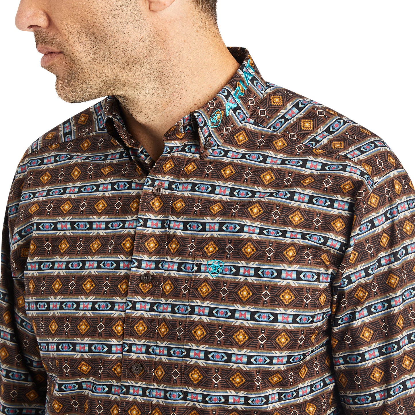 10042357 Ariat Mns Team Cashton Classic Fit Shirt Black