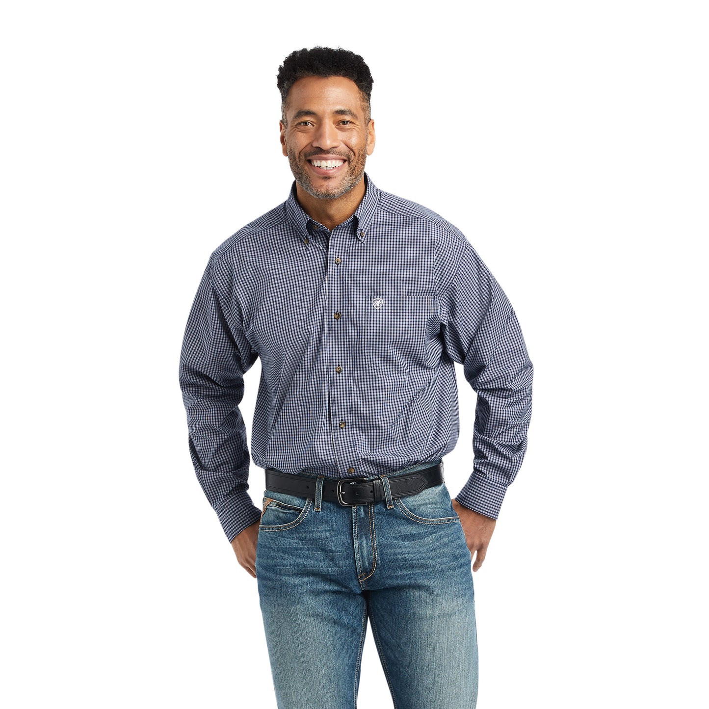 10042378 Ariat Mns Pro Series Giovni Classic LS Shirt Peacoat