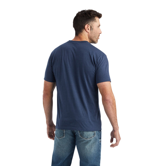 10042754 Ariat Mns Western Lockup SS T-Shirt Navy Heather
