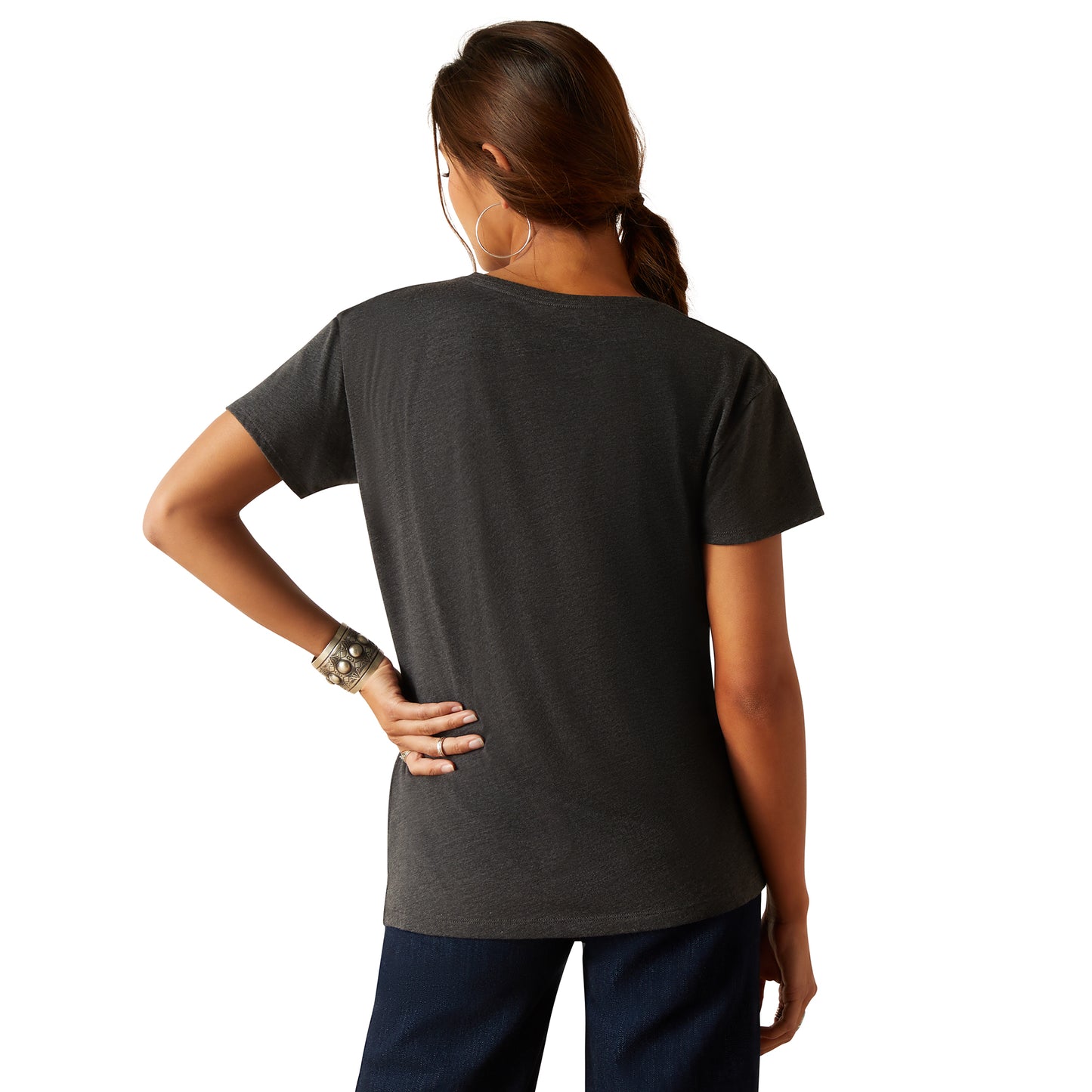 10047928 Ariat Women's Presents SS T Shirt Charcoal Heather