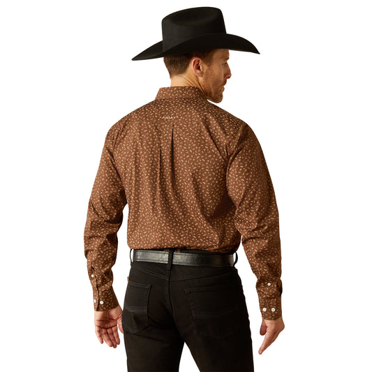 10053905 Ariat Men's Wrinkle Free Farley Fitted Shirt Brown