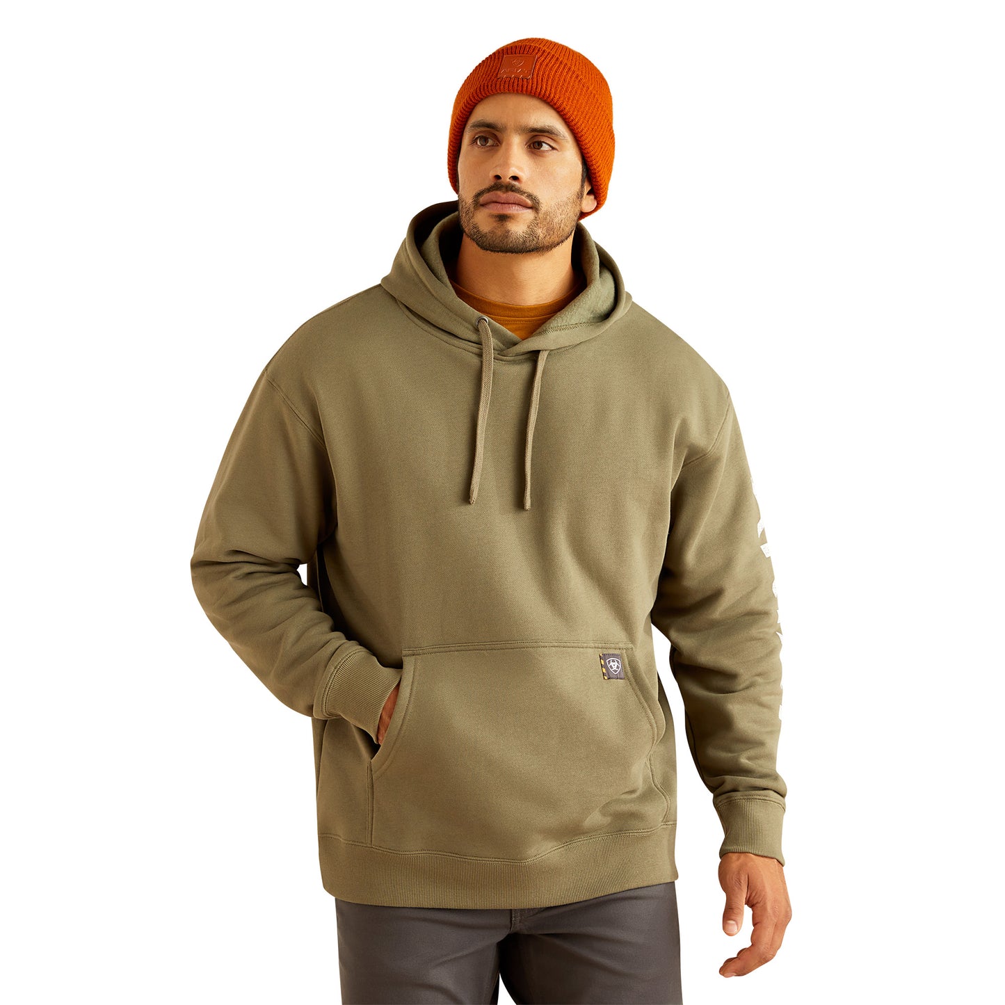 10052721 Ariat Men's Rebar Roughneck Pullover Hoodie Deep Lichen
