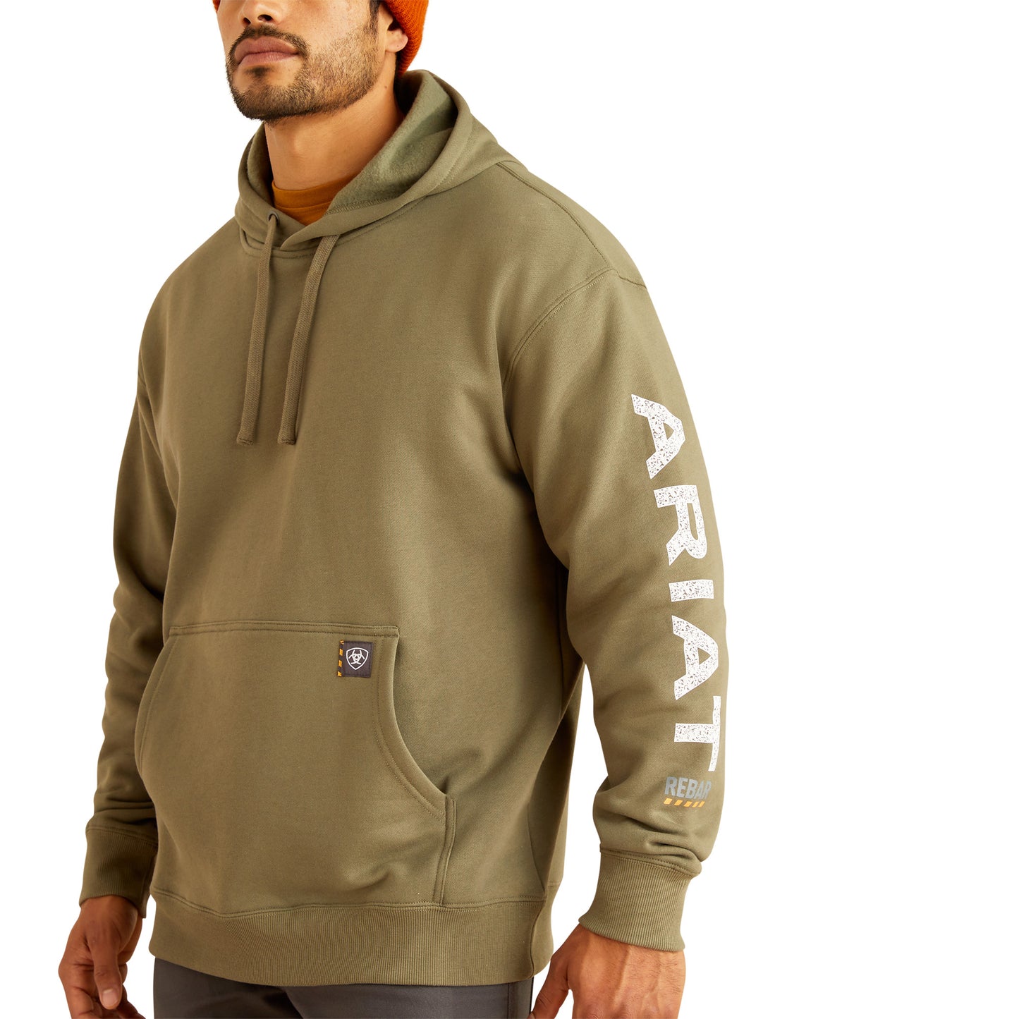 10052721 Ariat Men's Rebar Roughneck Pullover Hoodie Deep Lichen