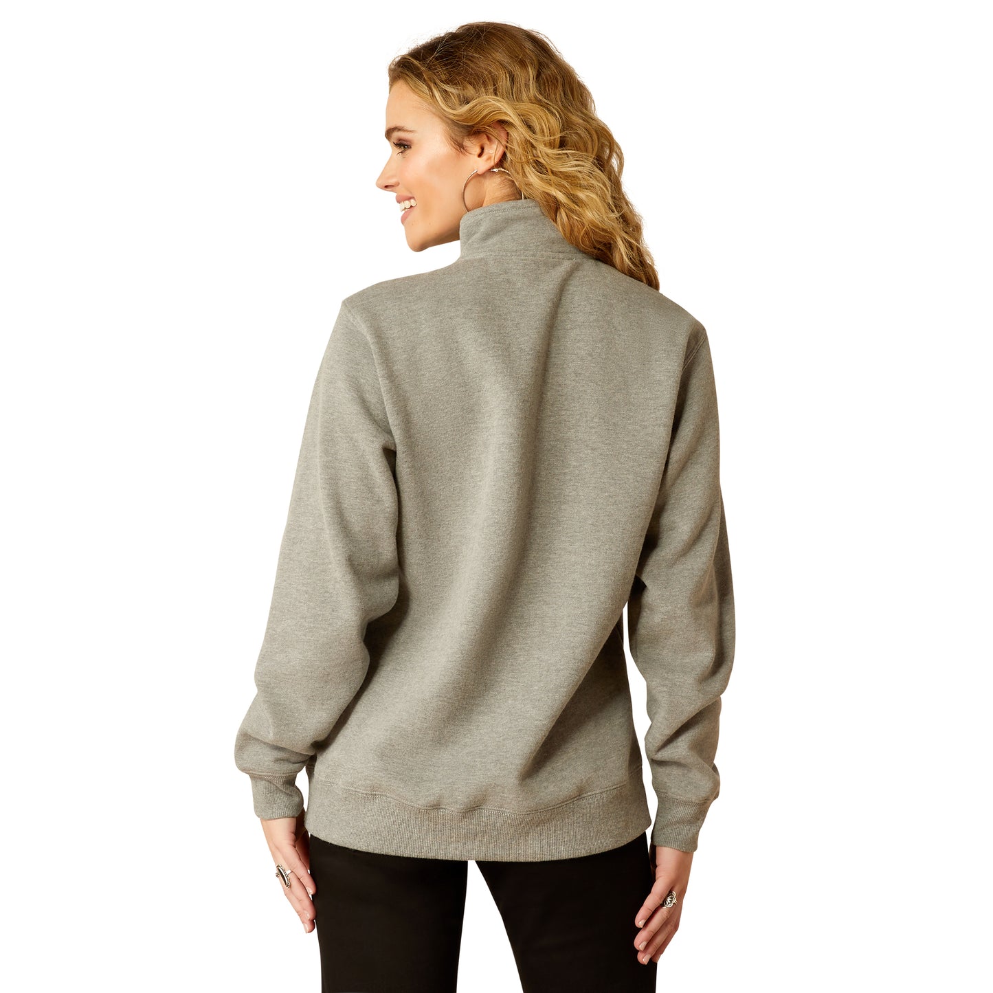 10052000 Ariat Women's 1/2 Zip Sweatshirt Heather Grey