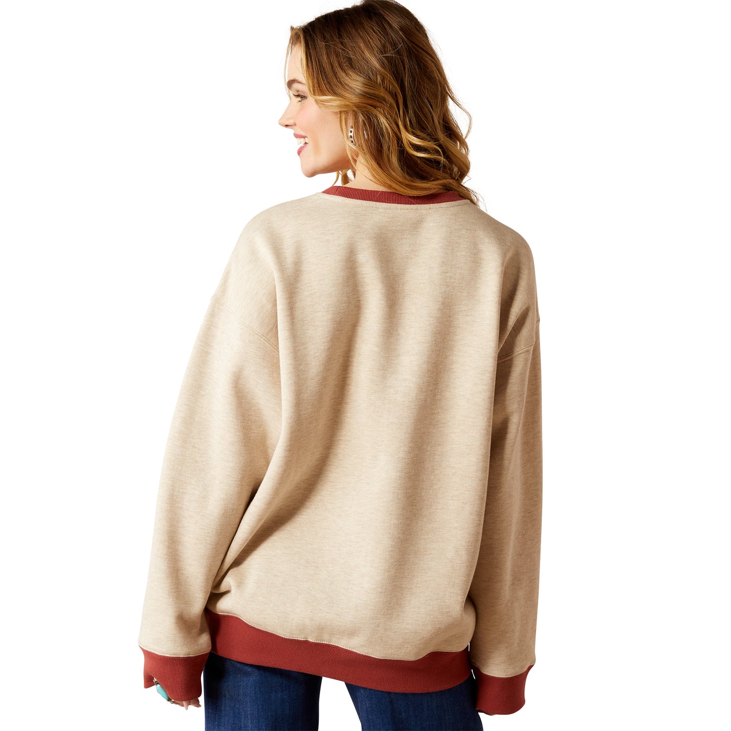 10053885 Ariat Women's Roughstock Oversized Crew Sweatshirt