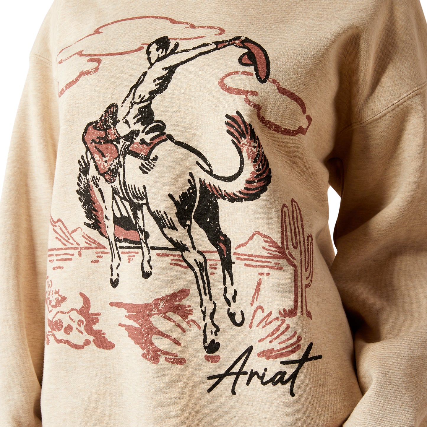 10053885 Ariat Women's Roughstock Oversized Crew Sweatshirt