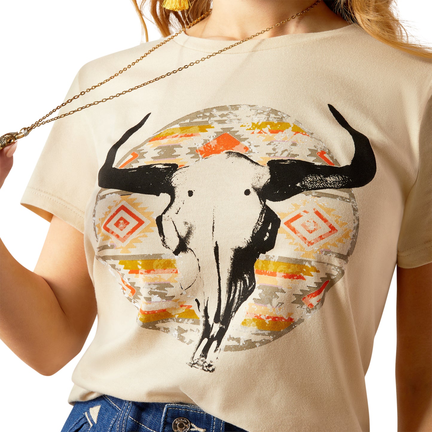 10054039 Ariat Women's Longhorn Watercolor T-Shirt