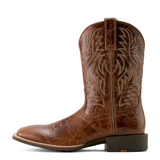 10063836 Ariat Men's Sport Western Wide Square Toe Dark Tan