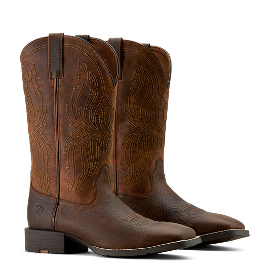 10063985 Ariat Men's Sport Rustler Toffee Hippo Print/Rich Oak