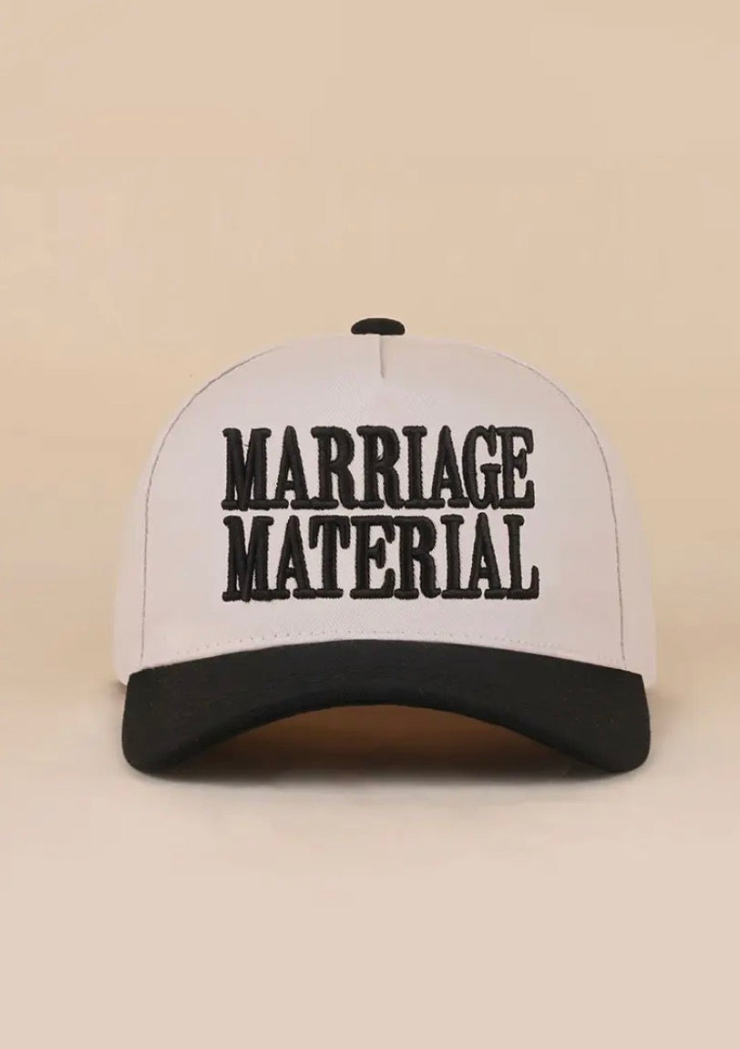 Z1B-U773BLACK Marriage material embroidered Tab Embroidered Trucker Cap