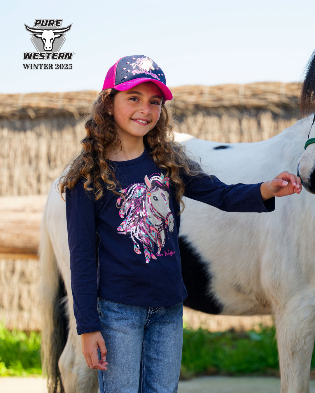 P5W5955CAP Pure Western Kid's Kit Trucker Cap