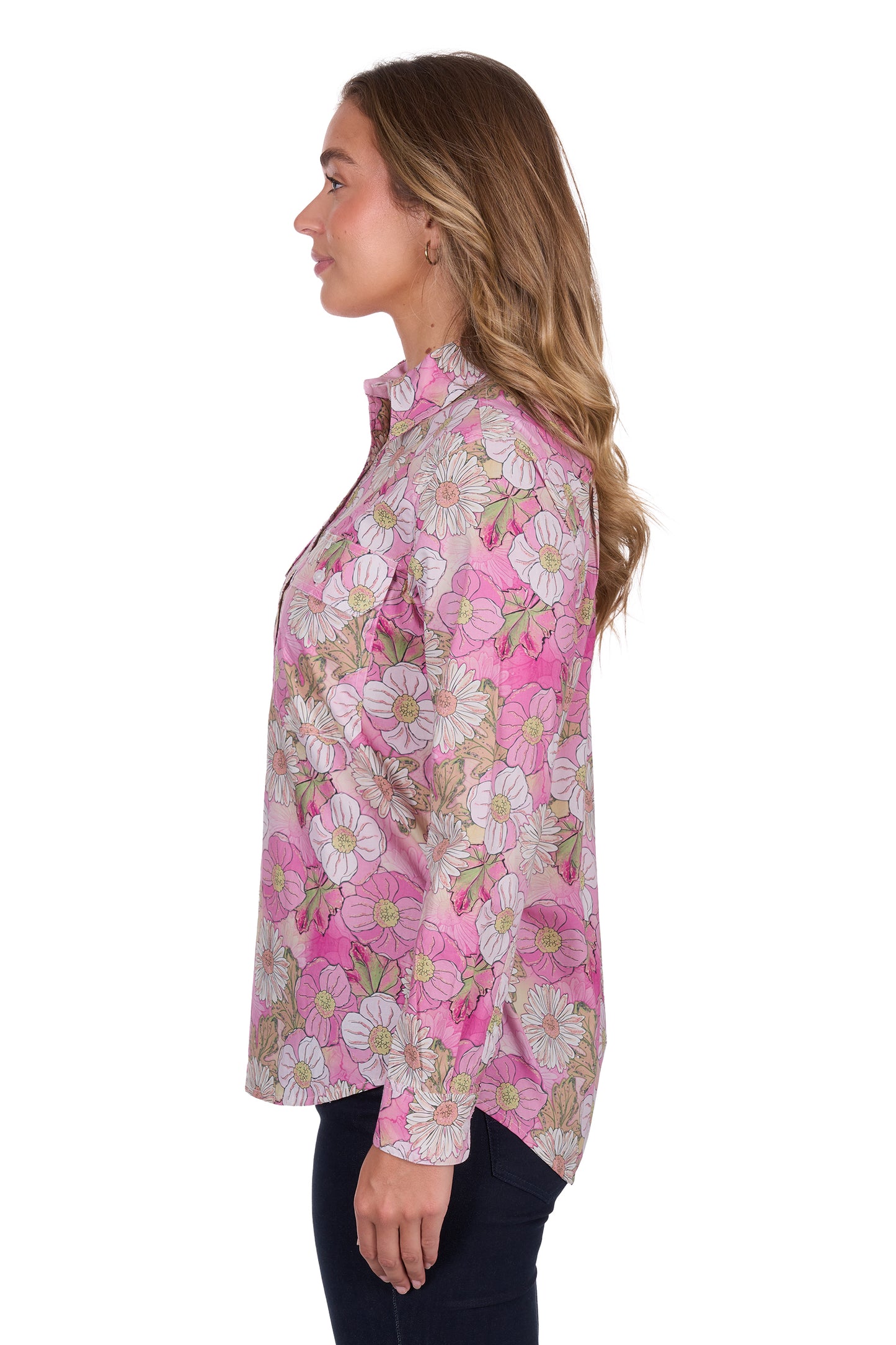 H5S2101125 Hard Slog Women's Etta 1/2 Placket LS Shirt