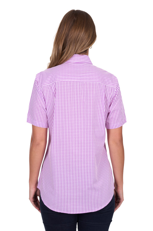 H5S2102150 Hard Slog Women's Grace 1/2 Placket SS Shirt Lavender