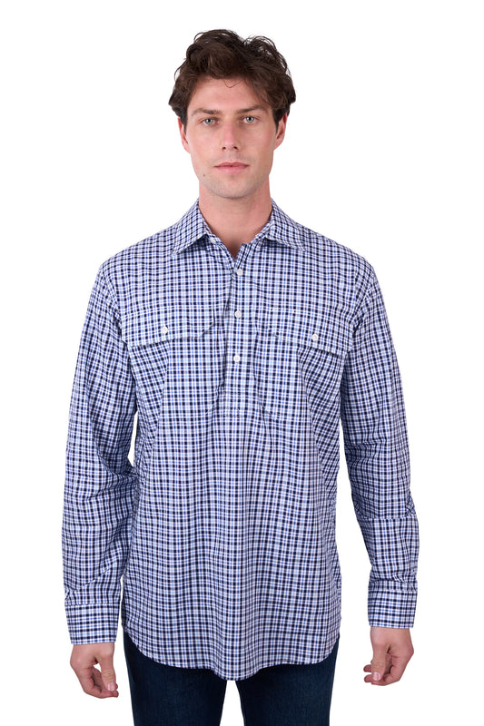 H5W1126186 Hard Slog Men's Coney 1/2 PLKT LS Shirt